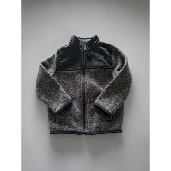 The Children's Place Other - The Childrens Place‎ Boys Gray Marl Sweater Fleece Full Zip Jacket Size 2T